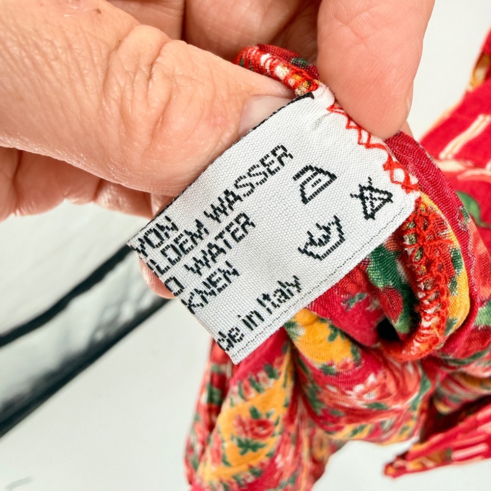 Unbranded Tiered Maxi Skirt Red XS Floral Boho Peasant Cottagecore Made in Italy - Picture 4 of 8